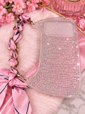 Pink Rhinestone iPhone 17 Pro Max Case with Decorative Strap