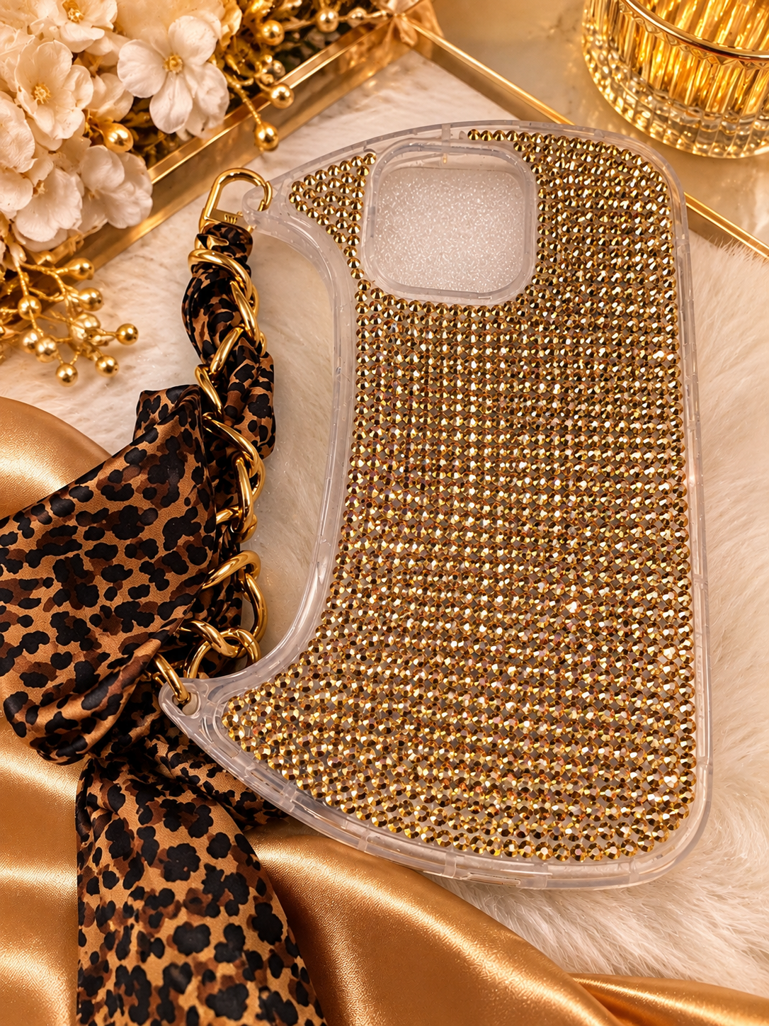Gold Rhinestone Glam Case for iPhone 13 Pro Max