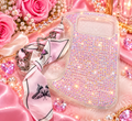 Iridescent Rhinestone iPhone 17 Pro Max Case with Butterfly Strap